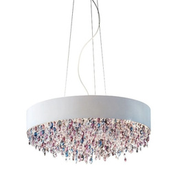 Włoska Lampa Ola S6 40 Oprawa Wisząca Masiero biała