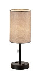 Lampka stołowa czarna podstawa z wyjściem USB Dann Lux Design MIR BK-T DLD5302