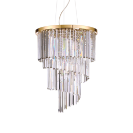 Żyrandol Okrągły Ideal Lux Carlton SP12 złoty