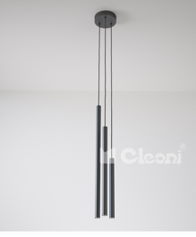 Żyrandol Czarny Okrągły 3  Cleoni NER