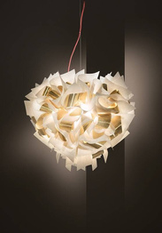 Żyrandol włoski Slamp Veli Aurea  42 cm Biało Złota z czerwonym kablem