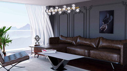 Żyrandol Złoty Szklany Berella Light Mistero 25L BL3427