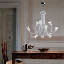 Art. 599 L 9 Włoska Oprawa Wisząca kryształowa Leucos