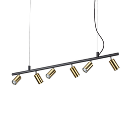 Ideal Lux Dynamite SP6 Satin Brass Lampa wisząca listwa z reflektorkami