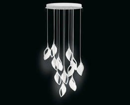 NIA 12 S Oprawa Wisząca biała nowoczesna LED Leucos