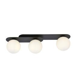 Lampa sufitowa PLAZA 3 BLACK/OPAL czarny (1118/3) - Emibig