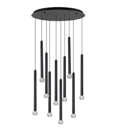 Lampa Wisząca Kryształ Berella Light Aramo 10 BK Czarna BL5583