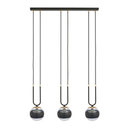Wisząca lampa GLAM 3 BLACK/STRIPE czarny (1113/3) - Emibig