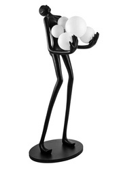 Azzardo Atlas B Lampa Podłogowa Człowiek Rzeźba AZ4985 Czarna