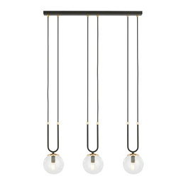 Wisząca lampa GLAM 3 BLACK/TRANSPARENT czarny (1114/3) - Emibig