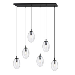 Lampa wisząca ASTRAL 6 BL TRANSPARENT czarny (1265/6) - Emibig