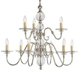 Tilburg 9 Polerowany Nikiel Żyrandol Interiors CA20P9N