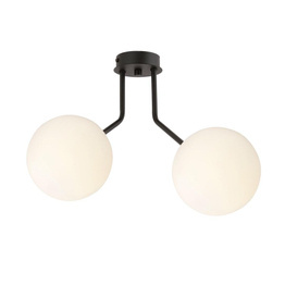 Lampa sufitowa NOVA 2 BLACK/OPAL  czarny (1138/2) - Emibig