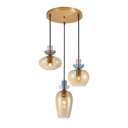 Żyrandol Italux Fanda Pnd-31882-3A-Gd-Amb