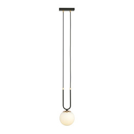 Wisząca lampa GLAM 1 BLACK/OPAL czarny (1112/1) - Emibig