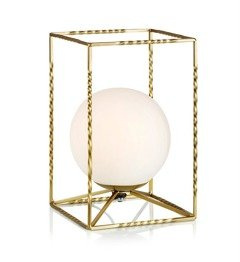 Markslojd Eve 107817- Lampka nocna złota z białym kloszem 1 x 40 W