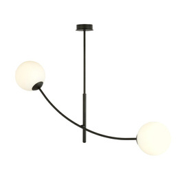 Lampa sufitowa HUNTER 2 BLACK/OPAL czarny (1102/2) - Emibig