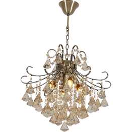 Barcelona 6248/4 21QG Elem Oprawa Wisząca Kryształowa mosiądz