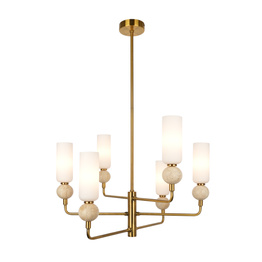 Lampa wisząca z marmurem Italux Santos PND-95331-6-BRSS