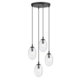 Wisząca lampa ASTRAL 4 BL PREMIUM TRANSPARENT czarny (1265/4PREM) - Emibig