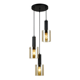Lampa Wisząca Italux Sardo Pnd-5581-3A-Bk+Amb