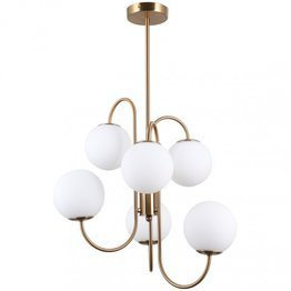 Italux Gela Lampa w kolorze mosiądzu z białymi kloszami