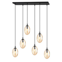 Wisząca lampa ASTRAL 6 BL MIODOWY czarny (1267/6) - Emibig