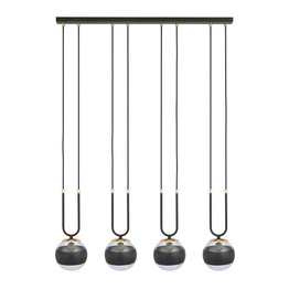 Wisząca lampa GLAM 4 BLACK/STRIPE czarny (1113/4) - Emibig