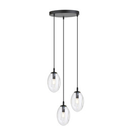 Wisząca lampa ASTRAL 3 BL PREMIUM TRANSPARENT czarny (1265/3PREM) - Emibig