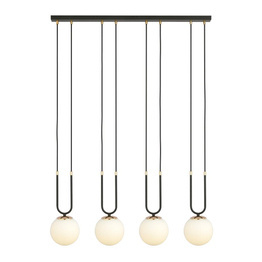 Wisząca lampa GLAM 4 BLACK/OPAL czarny (1112/4) - Emibig