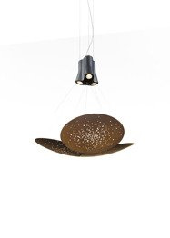 Stylowy Żyrandol Fabbian Lens F46 A05 56 Kolor Rdzawy