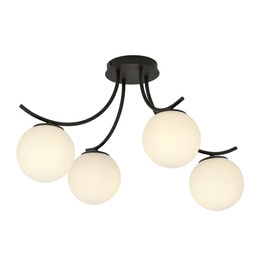 Lampa sufitowa BOSTON 4 BLACK/OPAL czarny (1109/4) - Emibig