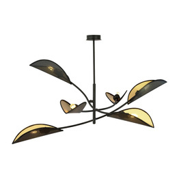 Lampa sufitowa LOTUS 6 BLACK/GOLD czarny (1106/6) - Emibig