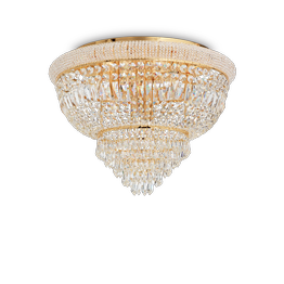 Ideal Lux Dubai PL24 Plafoniera klasyczna z kryształkami kolor złoty