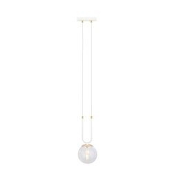 Wisząca lampa GLAM 1 WHITE/TRANSPARENT biały (1116/1) - Emibig