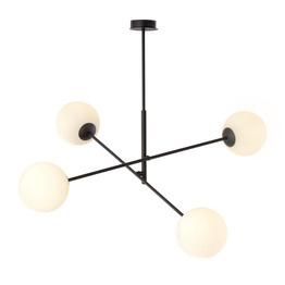 Wisząca lampa LINEAR 4 BLACK/OPAL czarny (1169/4) - Emibig