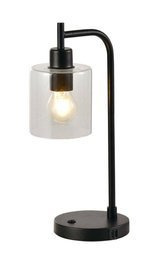 Lampka stołowa z wyjściem USB Dann Lux Design GAL BK-T DLD5295 czarna podstawa