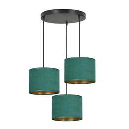 Lampa wisząca HILDE 3 BL PREMIUM GREEN czarny (1051/3PREM) - Emibig