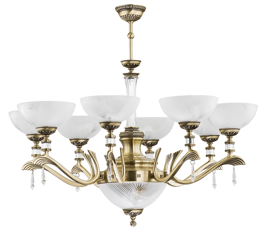 Żyrandol z kryształkami Schölera Kutek Farini FAR-ZW-8(P) Patyna