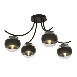 Lampa sufitowa BOSTON 4 BLACK/STRIPE czarny (1111/4) - Emibig