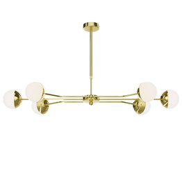 Wisząca Lampa Jupiter Trento 6-punktowy mosiądzowany 1980