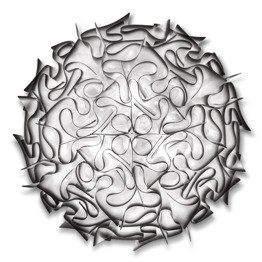 Lampa sufitowa włoska Slamp Veli kolor czarny średnica 78 cm