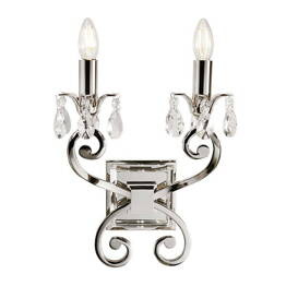 Lampa ścienna Interiors UL1W2N Oksana 2 Polerowany Nikiel