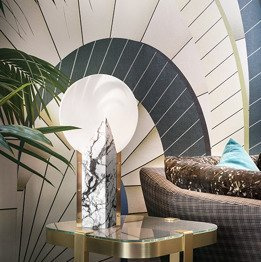 Slamp Moon Lampka Nocna z białą podstawą