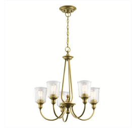 Żyrandol Elstead Lighting Waverly KL-WAVERLY5-NBR Złoty