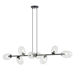 Wisząca lampa PANDORA 8 BL TRANSPARENT czarny (1262/8) - Emibig