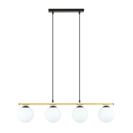 Wisząca lampa ALORA 4 BL OPAL czarny-Złoty (1254/4) - Emibig