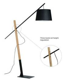 Azzardo Garda Floor BK AZ5643  Minimalistyczna Lampa Podłogowa czarna