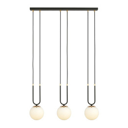 Wisząca lampa GLAM 3 BLACK/OPAL czarny (1112/3) - Emibig