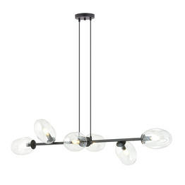 Lampa wisząca PANDORA 6 BL TRANSPARENT czarny (1262/6) - Emibig
